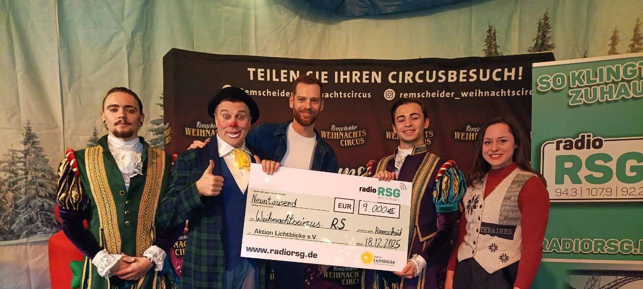 Bravo: 9.000 Euro vom Remscheider Weihnachtscircus für Lichtblicke