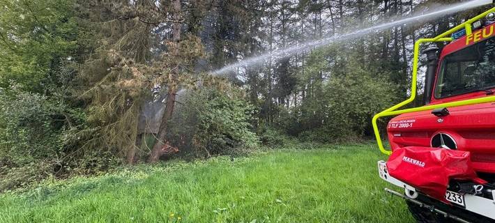 Brandbekämpfung mit dem Wasserwerfer